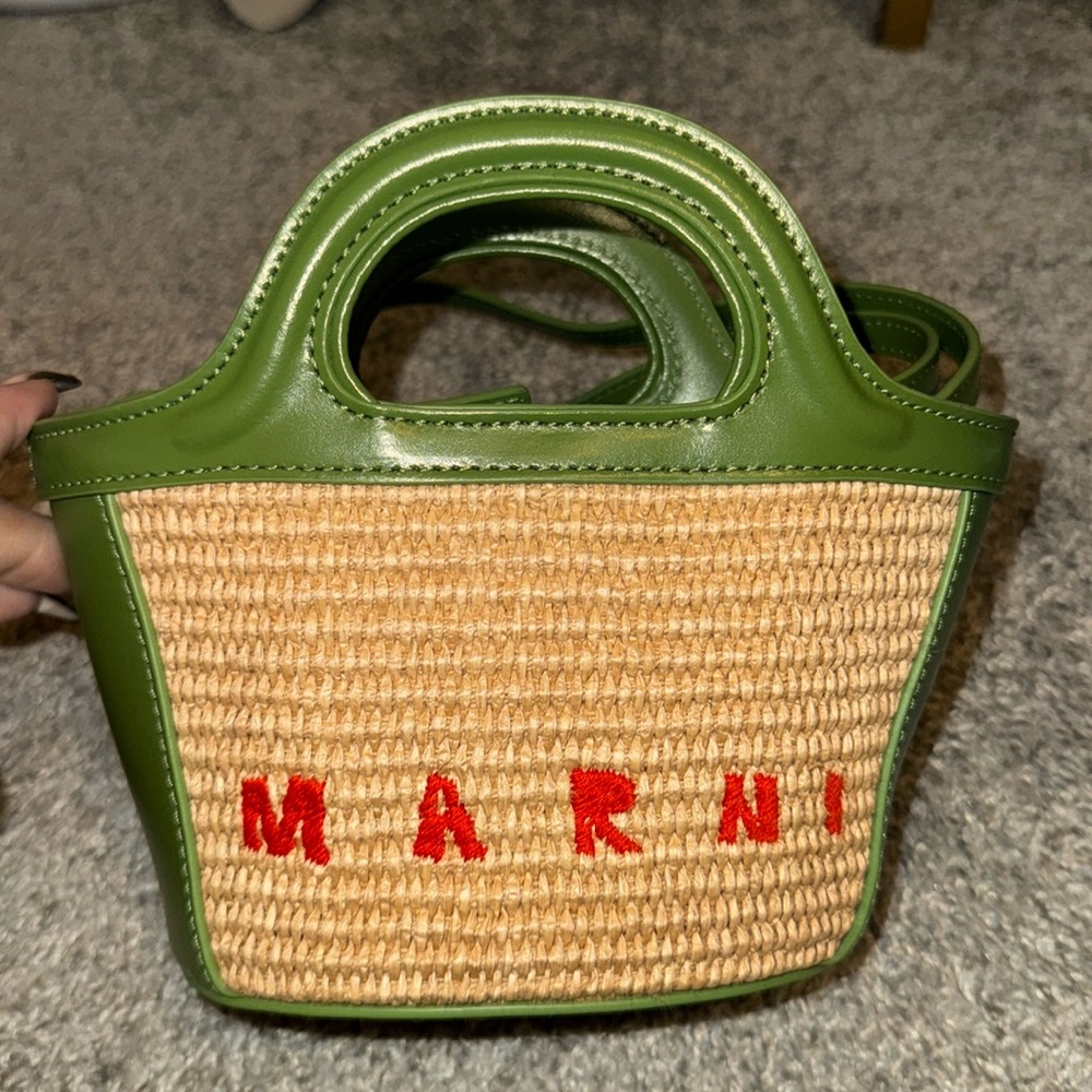 Marni micro tropicalia woven bag